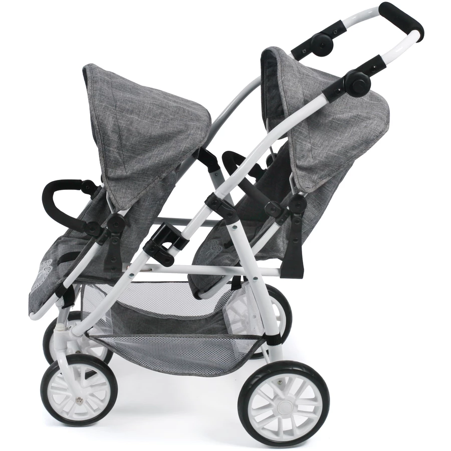 BAYER CHIC 2000 Tandem-Buggy VARIO für Puppen, Jeans grey