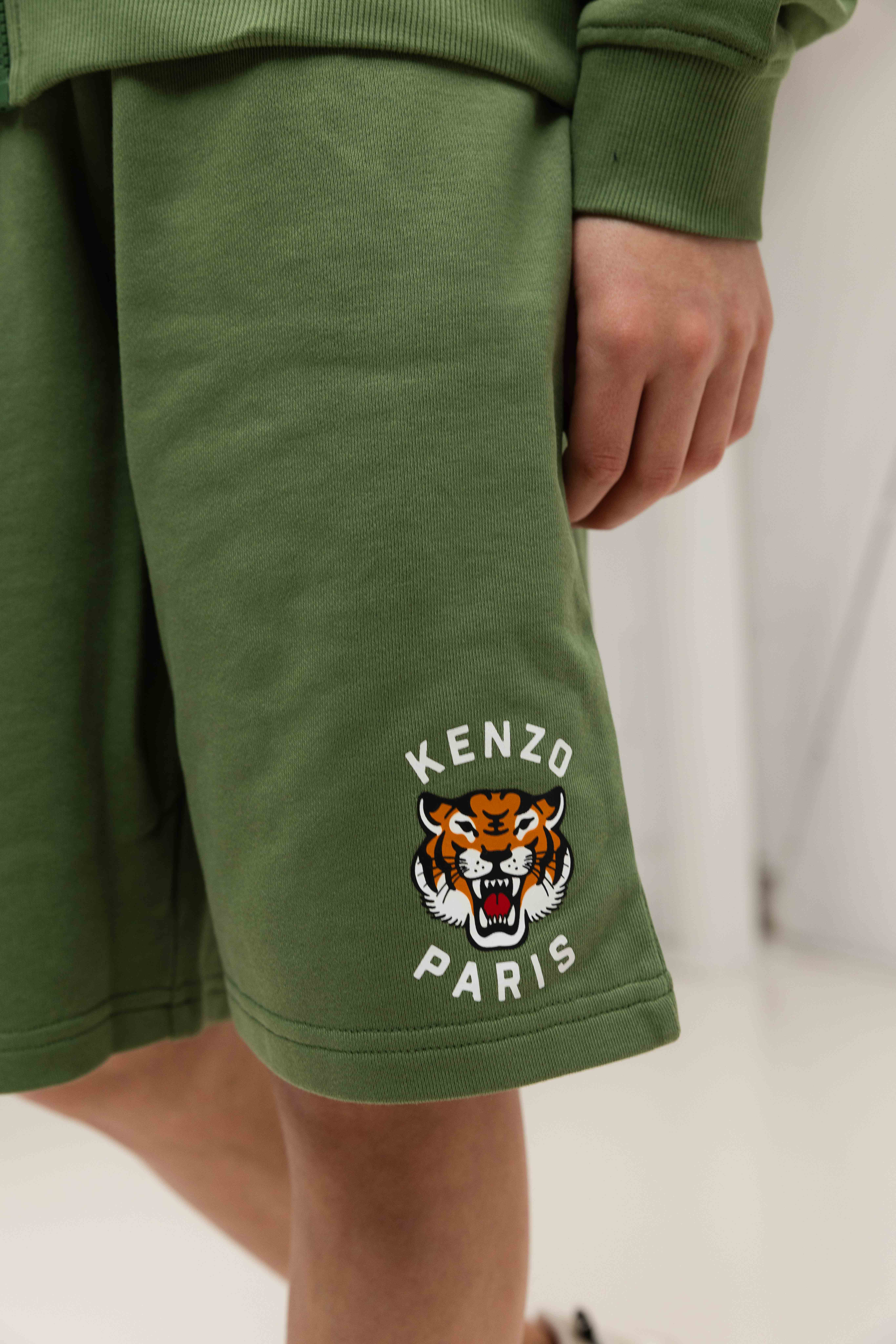 Kenzo Tiger Korte Broek Kids Donkergroen