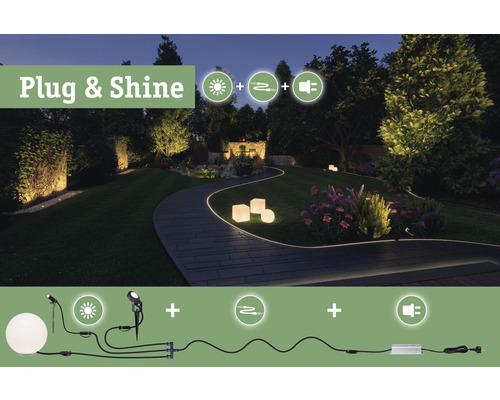 Paulmann Plug & Shine LED tuinspot 6W 450 lm 3000 K IP65 Ito horizontaal enkel licht antraciet 230/24 V