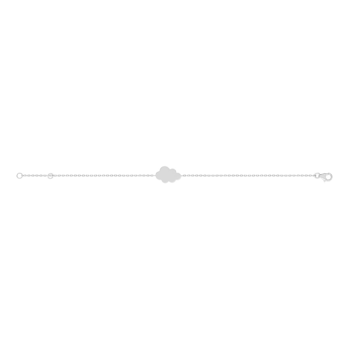 Bracelet argent 925 motif nuage personnalisable 18 cm