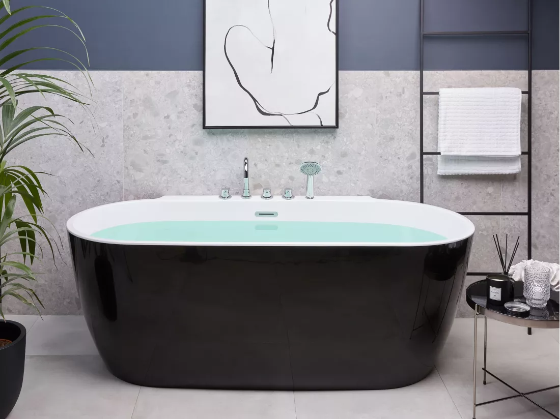 Baignoire îlot noire 170 x 80 cm ROTSO