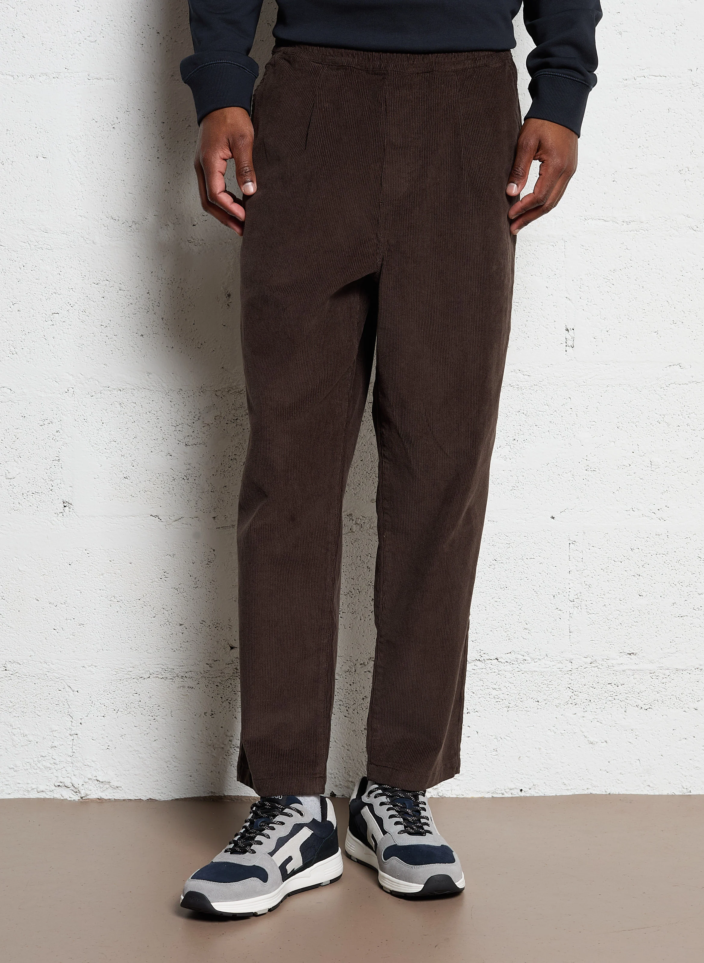 HAWTIN - Pantalon droit en coton | Marron
