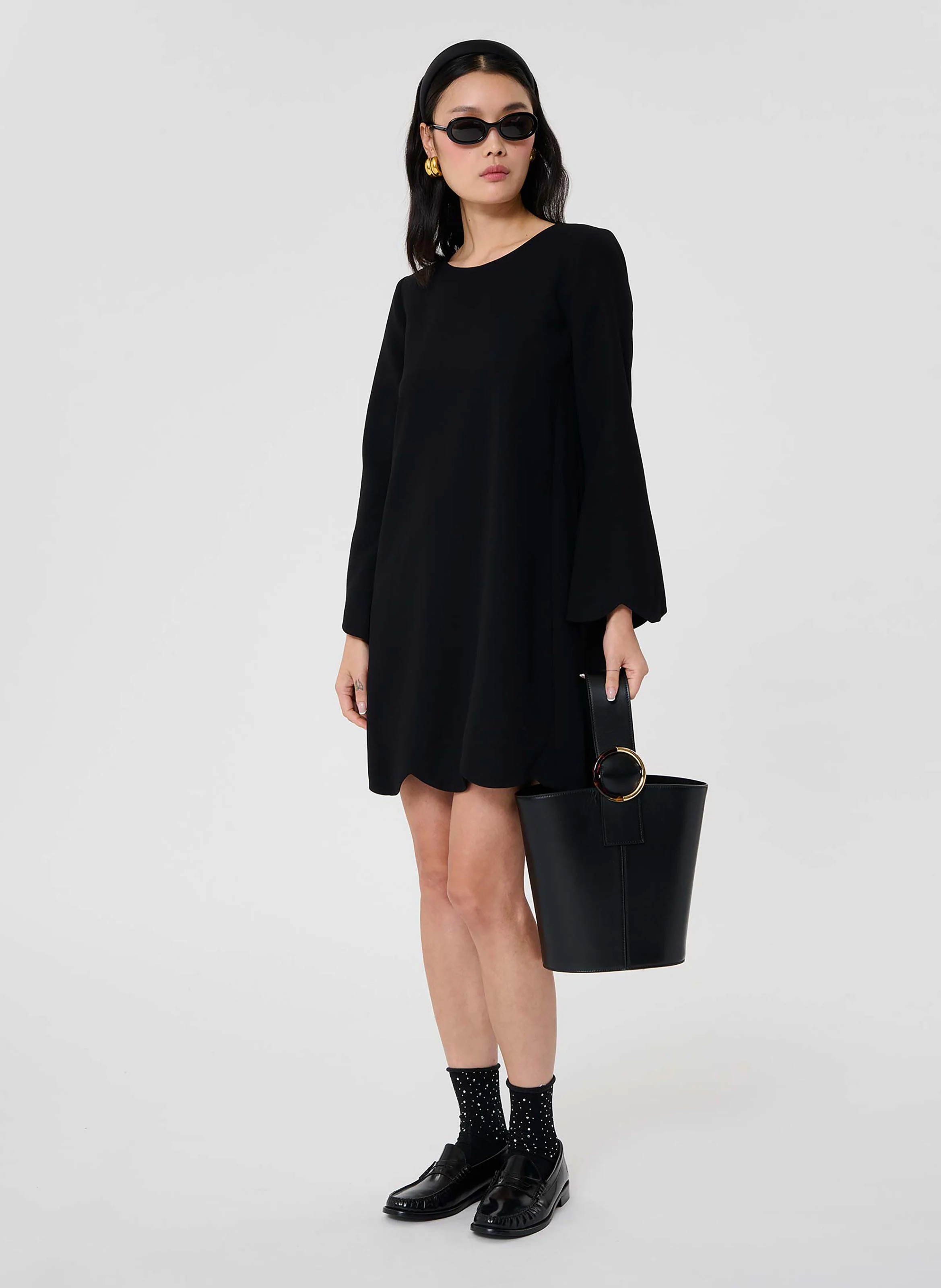 RUODA - Robe courte trapèze| Noir