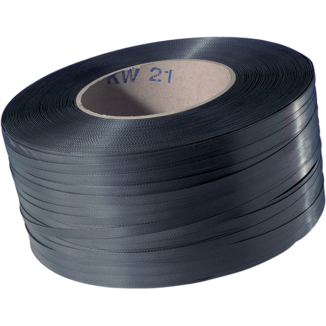 Omsnoeringsband, PP, 12mm, kern 200mm, 3000m, zwart