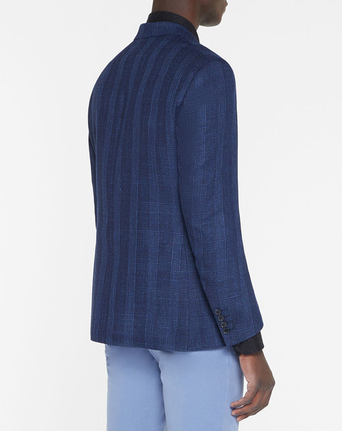 Hackett London Veste en Laine & Lin mélangés Light Prince de Galles bleu foncé