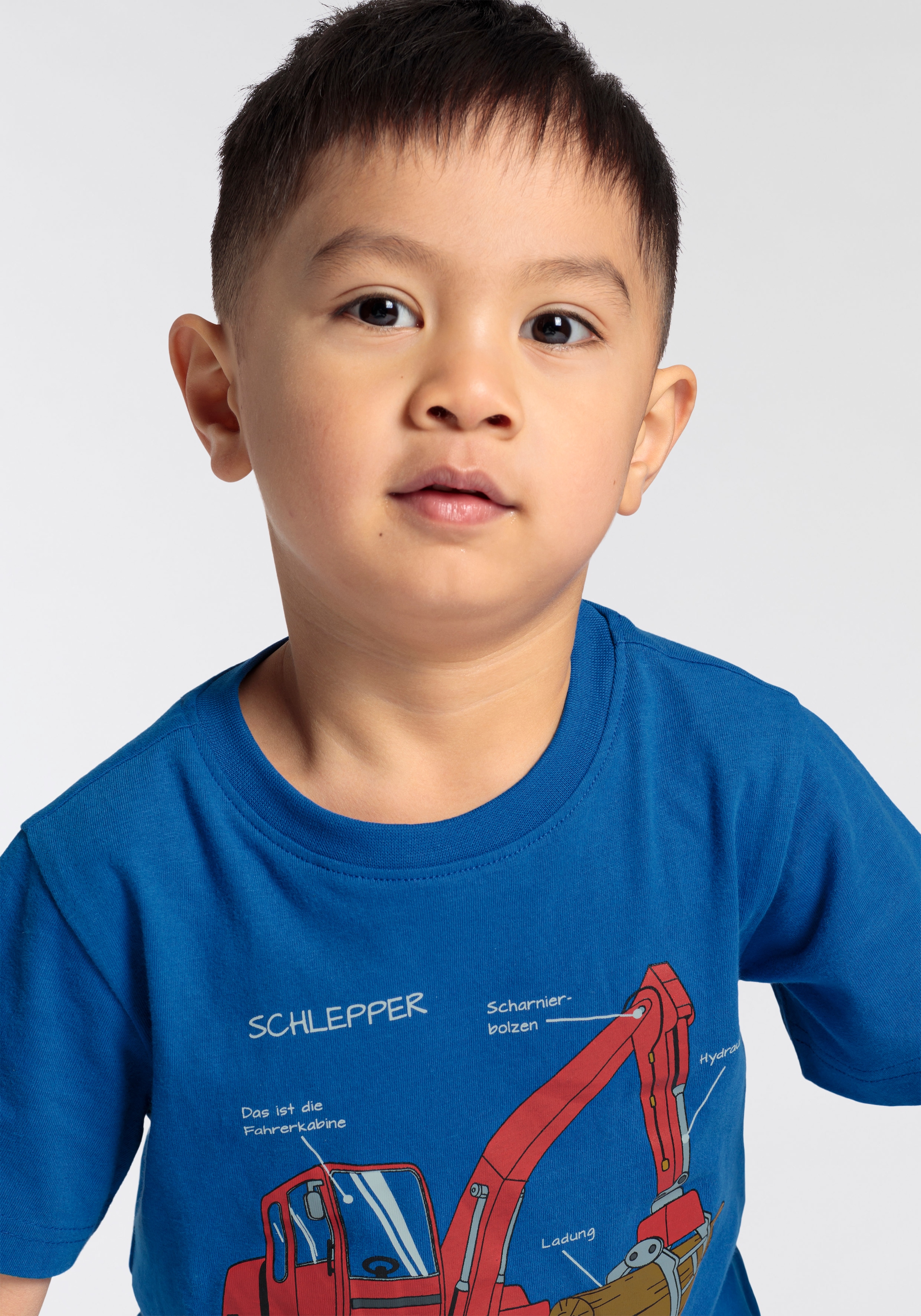 KIDSWORLD T-Shirt »für kleine Jungen«, Kurzarm,  Basic-Passform,  bedruckt mit Statements/Sprüchen