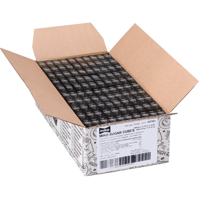 Sucres en morceaux (2 x 2,5 g) emballés Miko - Carton de 1000