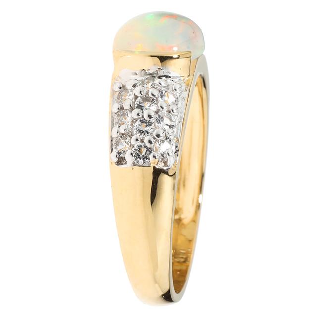 Cocktail-Ring, Afrikanischer Opal, Weißtopas