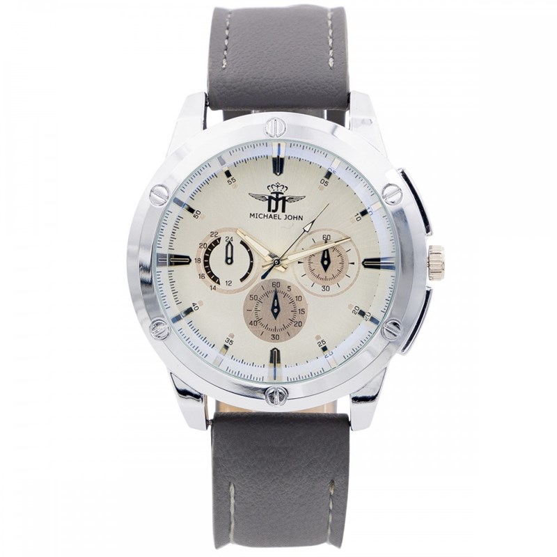 Montre Homme M. JOHN bracelet Cuir Gris