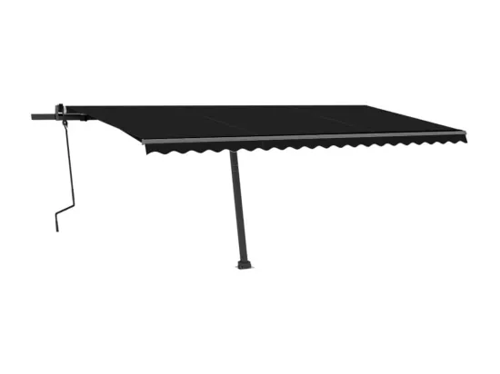 Auvent manuel rétractable avec LED 500x300 cm Anthracite