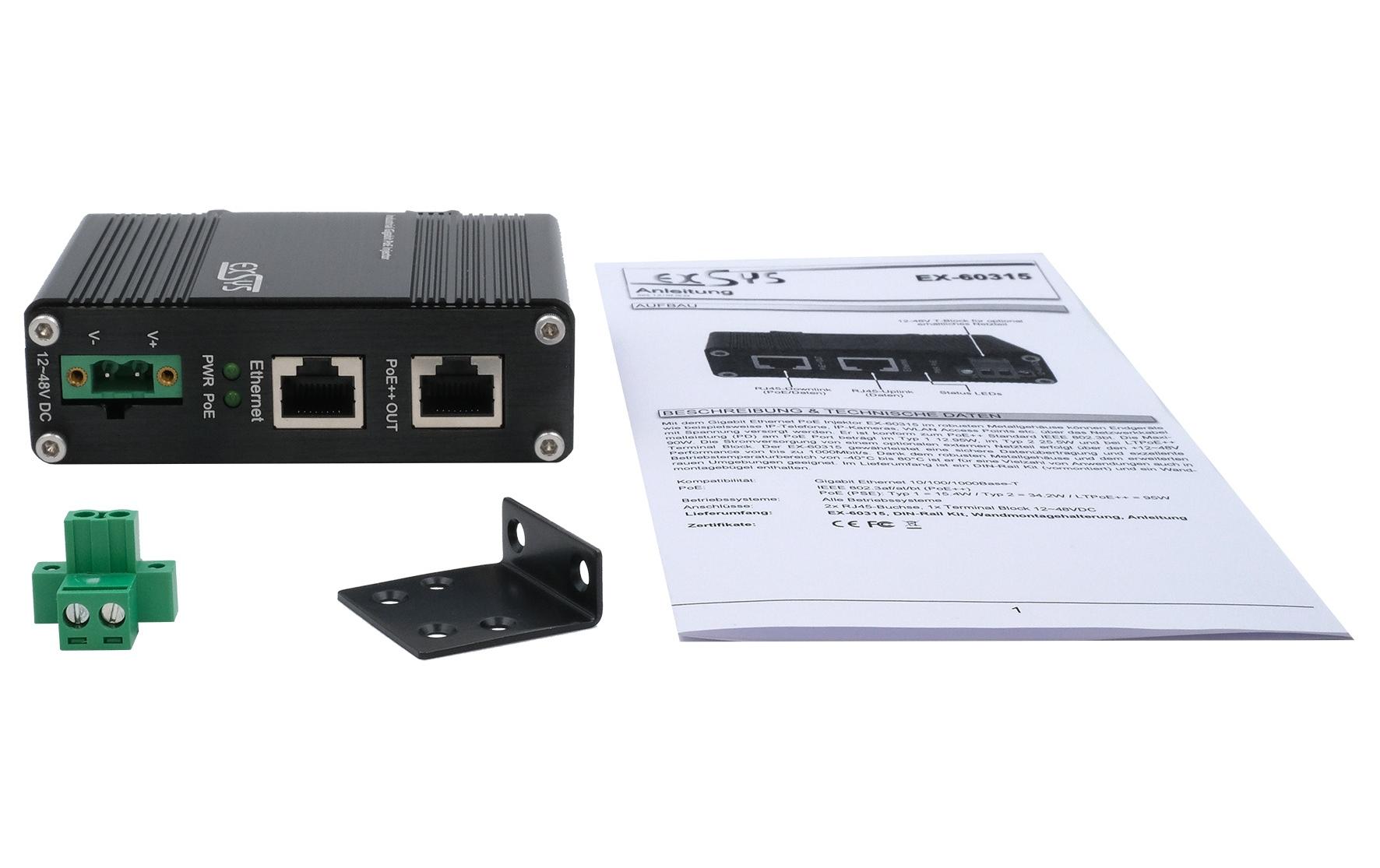 PoE Injector EX-60315<br>Gigabit-PoE-Injektor