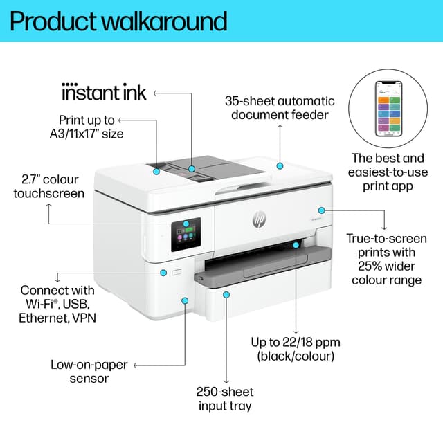 HP OfficeJet Pro 9720e AIO Inkjet printer