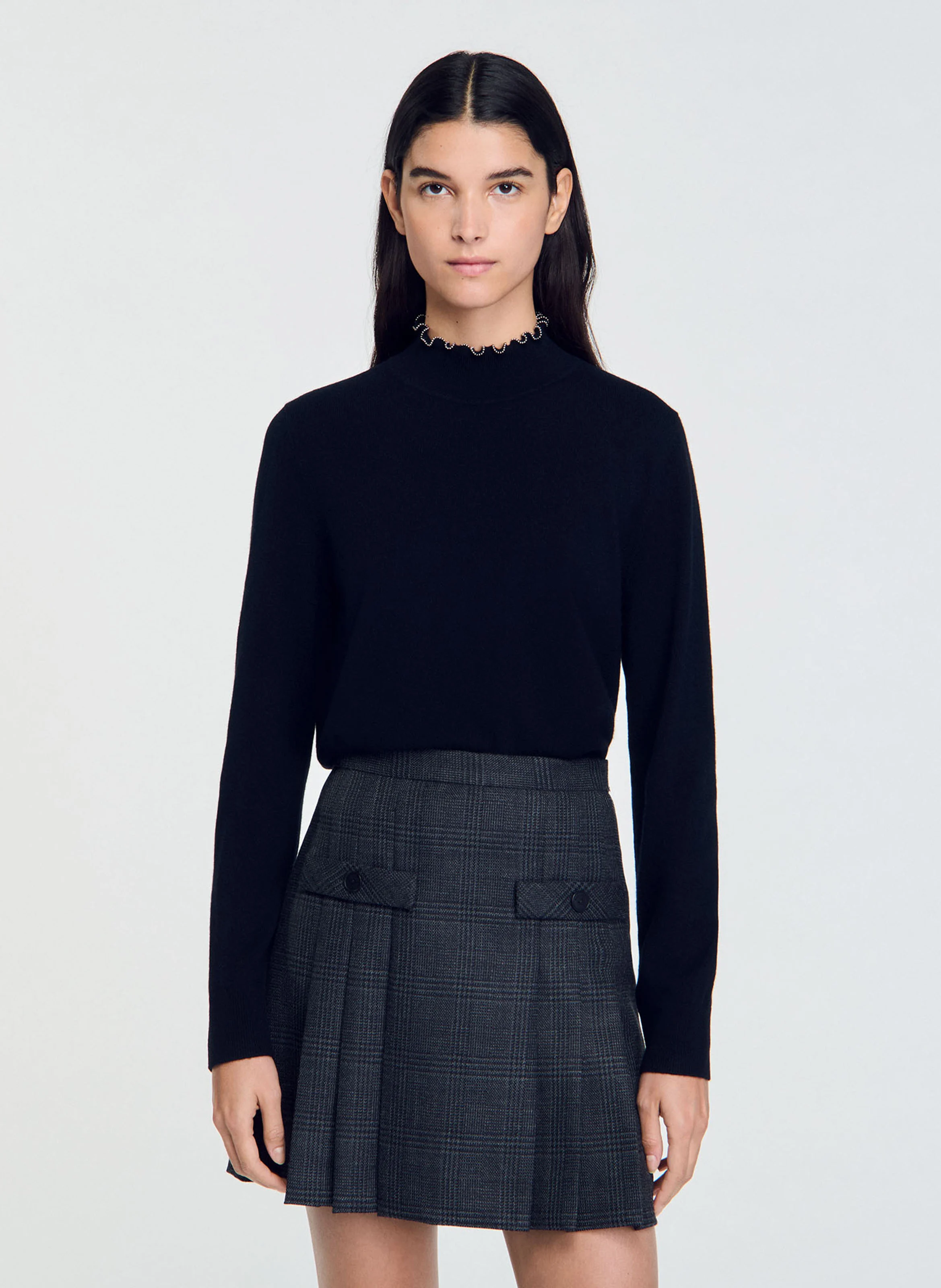 Pull droit en laine et cachemire | Noir