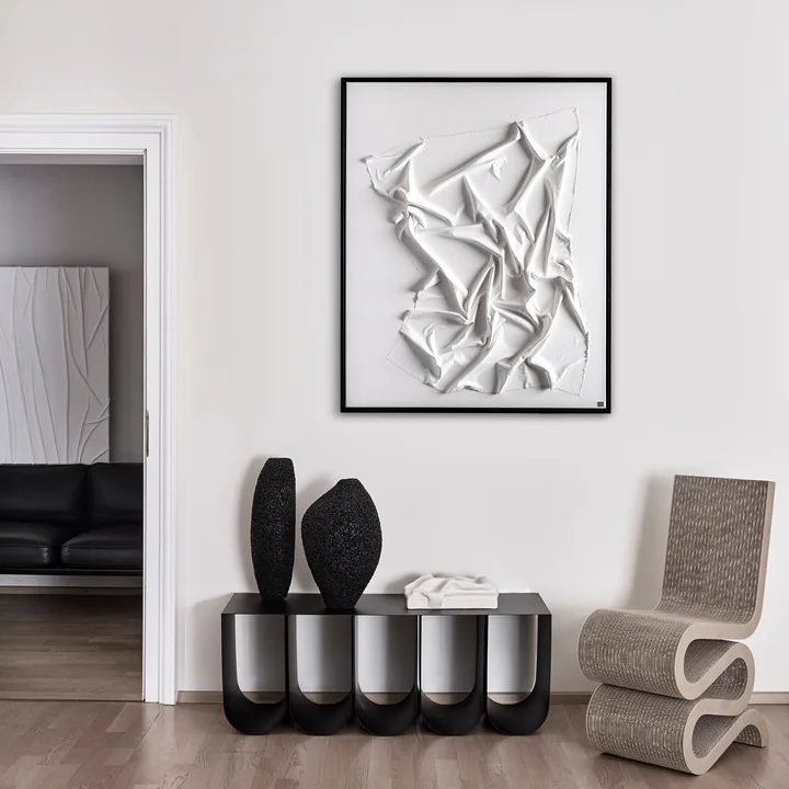 Studio Mykoda - SAHAVA Porca Miseria 1, 60 x 80 cm, beige hell / Rahmen weiss