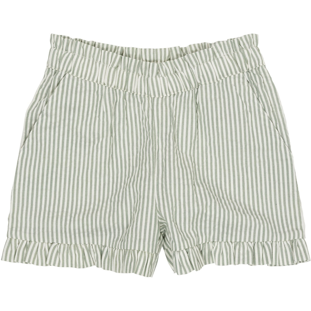 Køb COPENHAGEN COLORS Green W Cream Stripe Seersucker Girly Shorts
