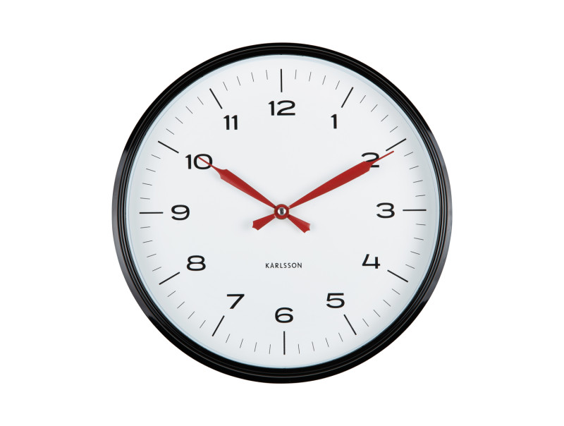 Wall Clock Modern Factory KA6056BK Black & bright red
