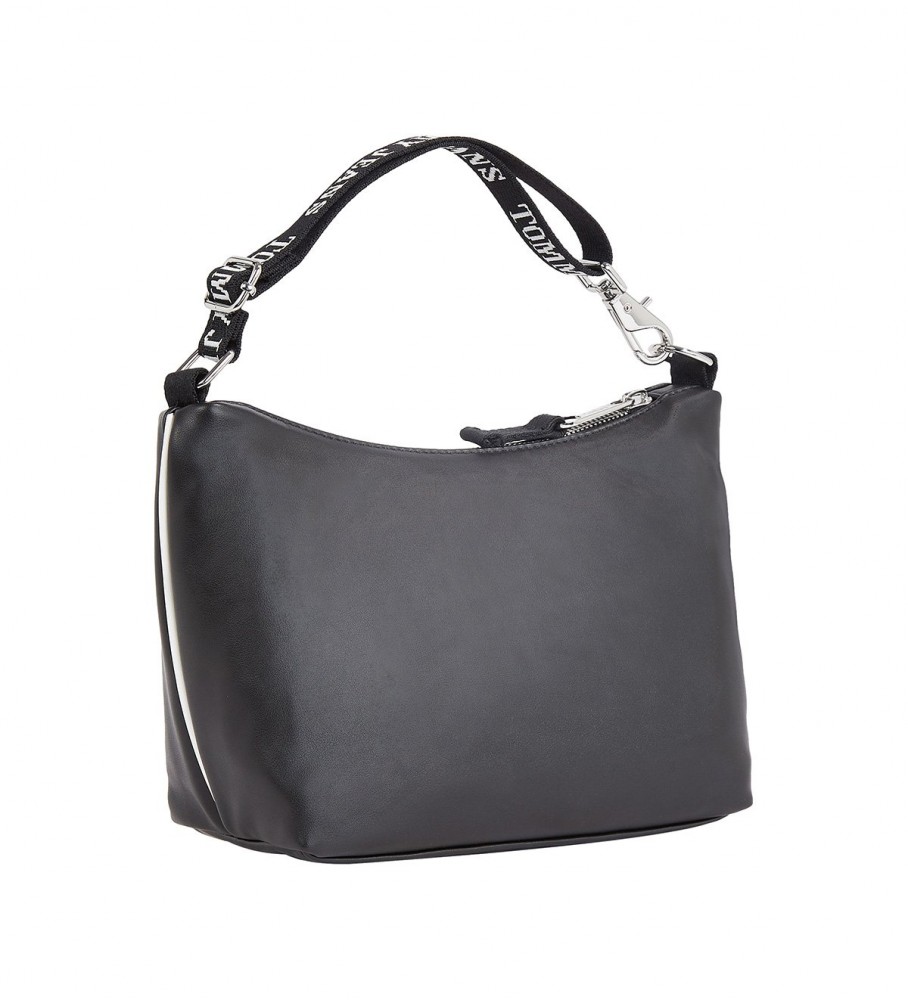 Bolsa de ombro Tommy Jeans Heritage na cor preta