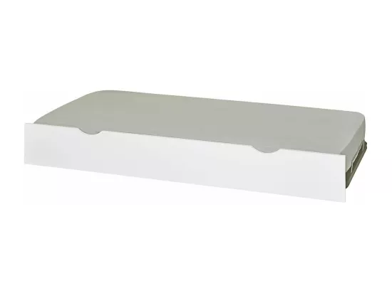 Sommier gigogne avec façade 2 mains 80x190 cm bois massif blanc MAKURIA