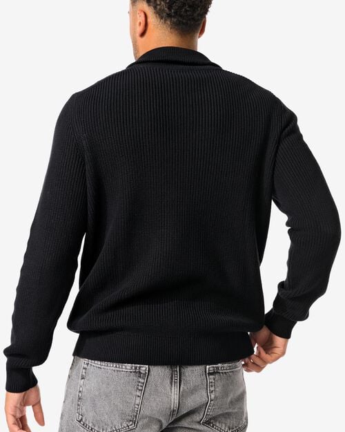 pull-over câblé pour hommes noir