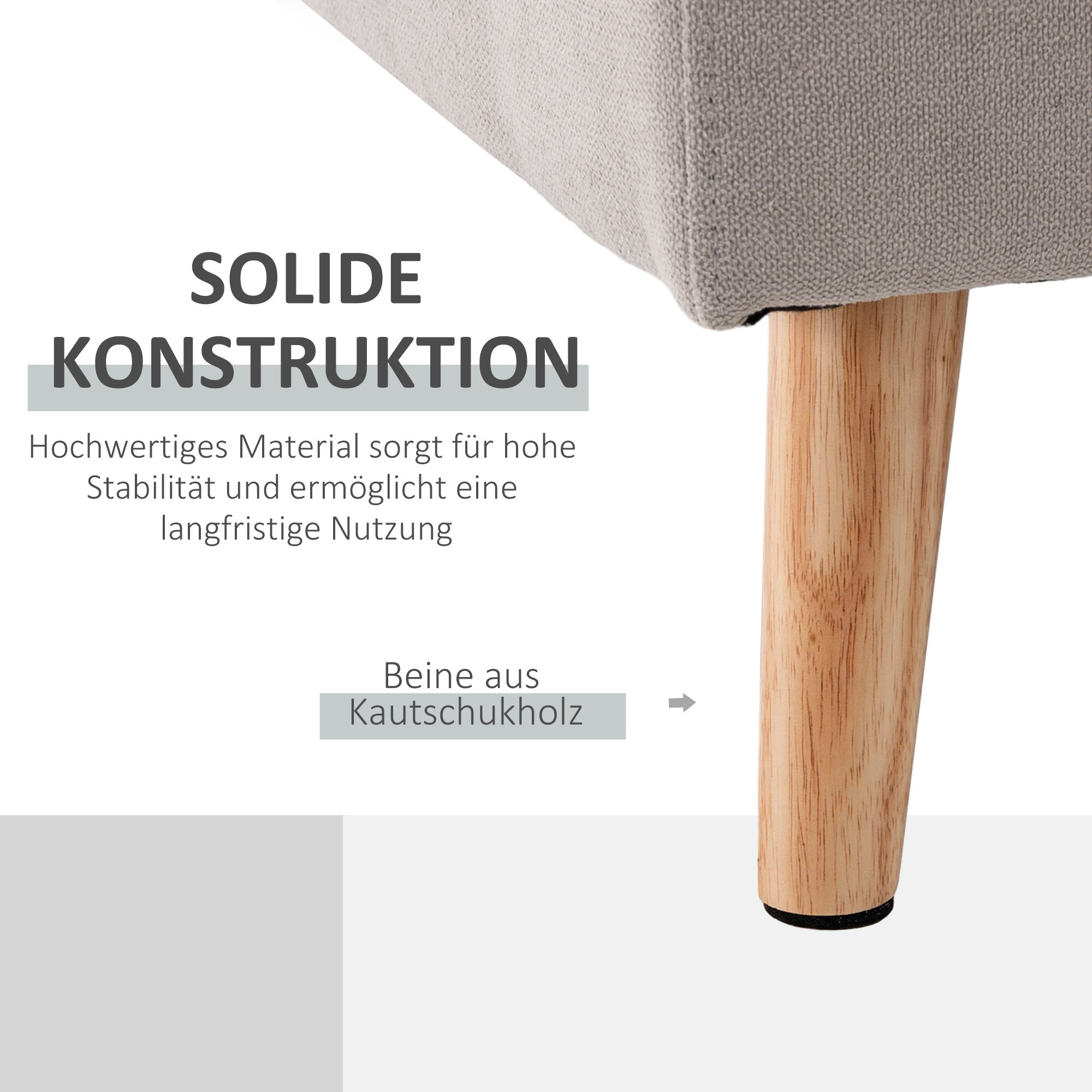 HOMCOM Ecksofa mit abnehmbarem Bezug schwarz 193L x 136B x 85H cm