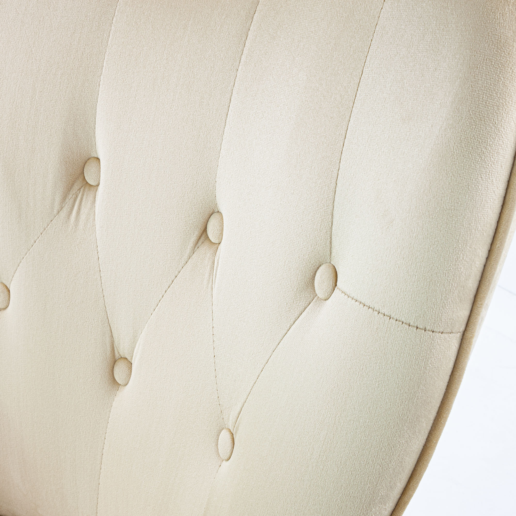 Albatros Ohrensessel mit Hocker YORK, Samt Bezug, bequem gepolstert, Fernsehsessel, Polstersessel, Farbe Ohrensessel:Beige