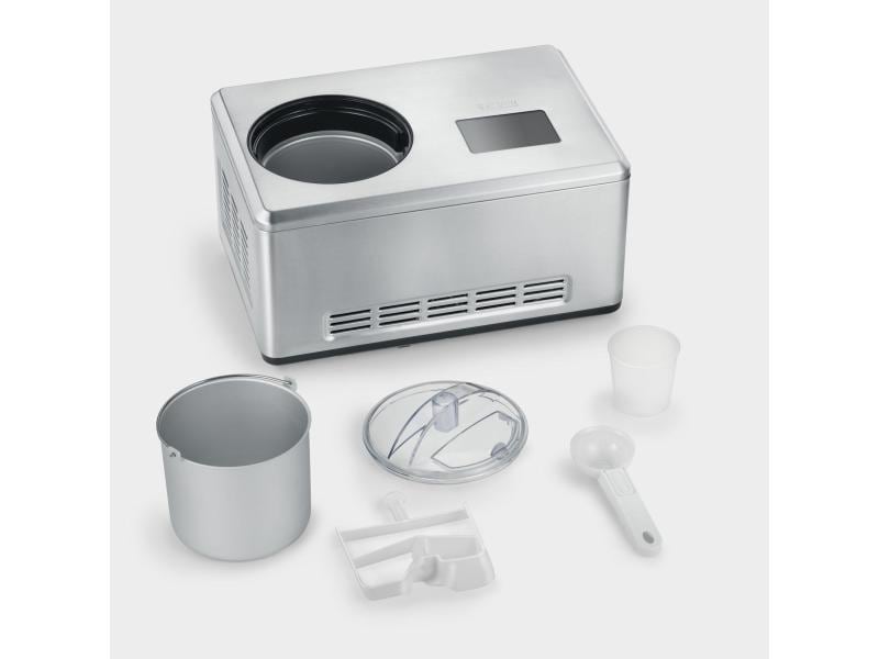 Severin Glacemaschine EZ 7406 2 l, Silber Eismaschine mit Joghurtfunktion