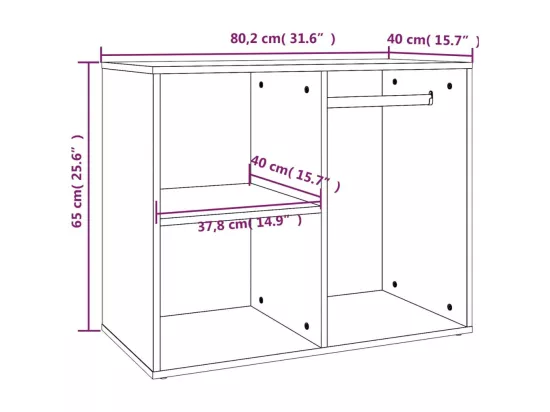 Armoire de dressing Sonoma gris 80x40x65 cm Bois d'ingénierie
