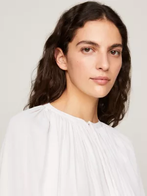 Blusa de crepe oversized com franzidos