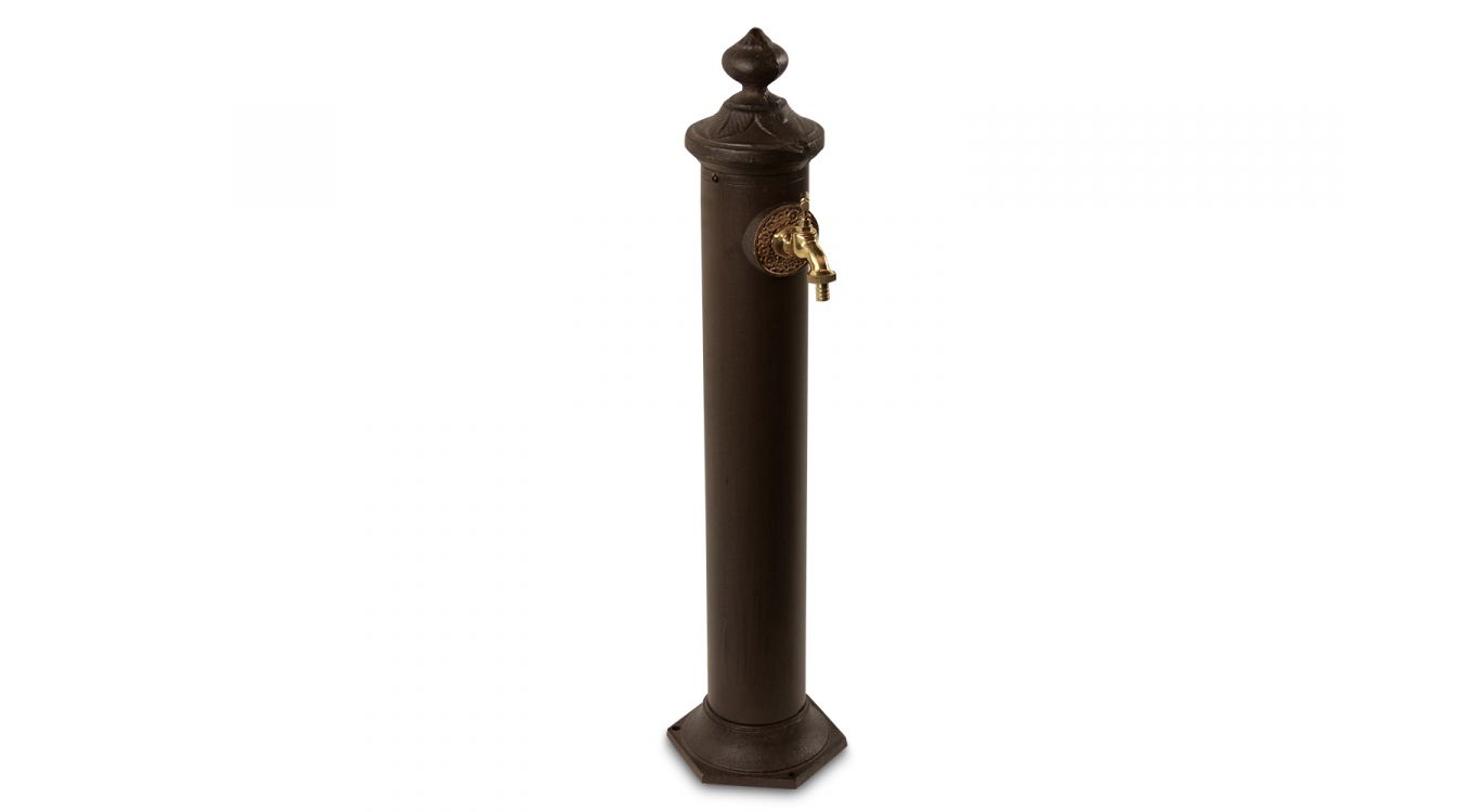 Fontaine de jardin métal marron 21x18.5x83cm