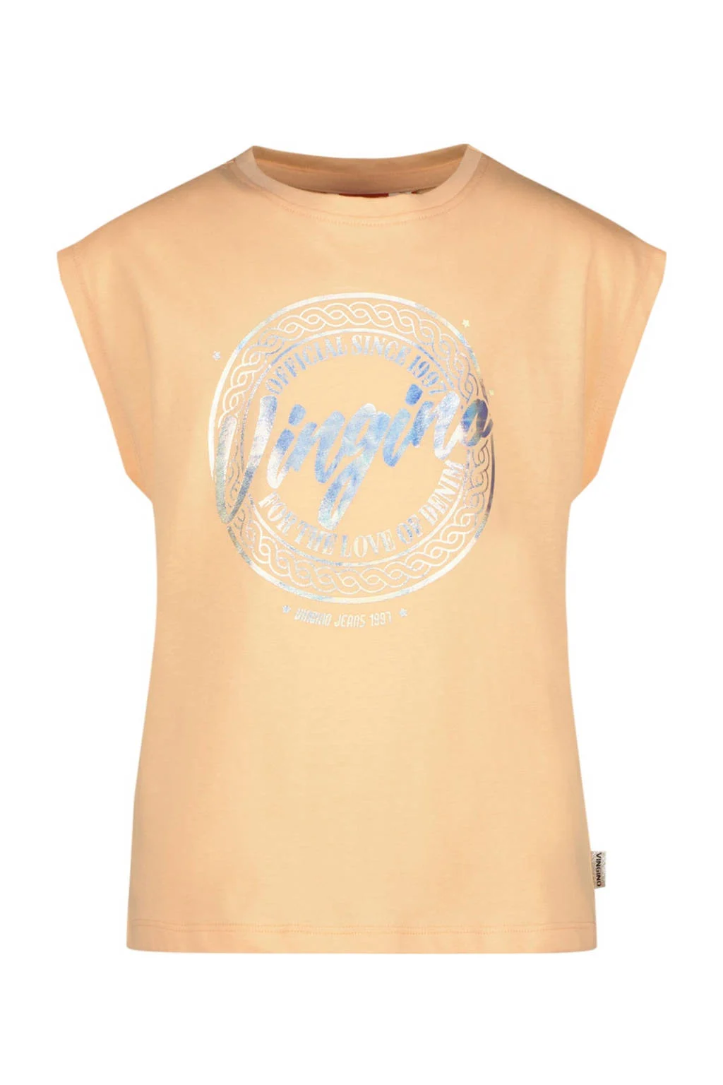 Vingino T-shirt Henya met printopdruk zachtoranje
