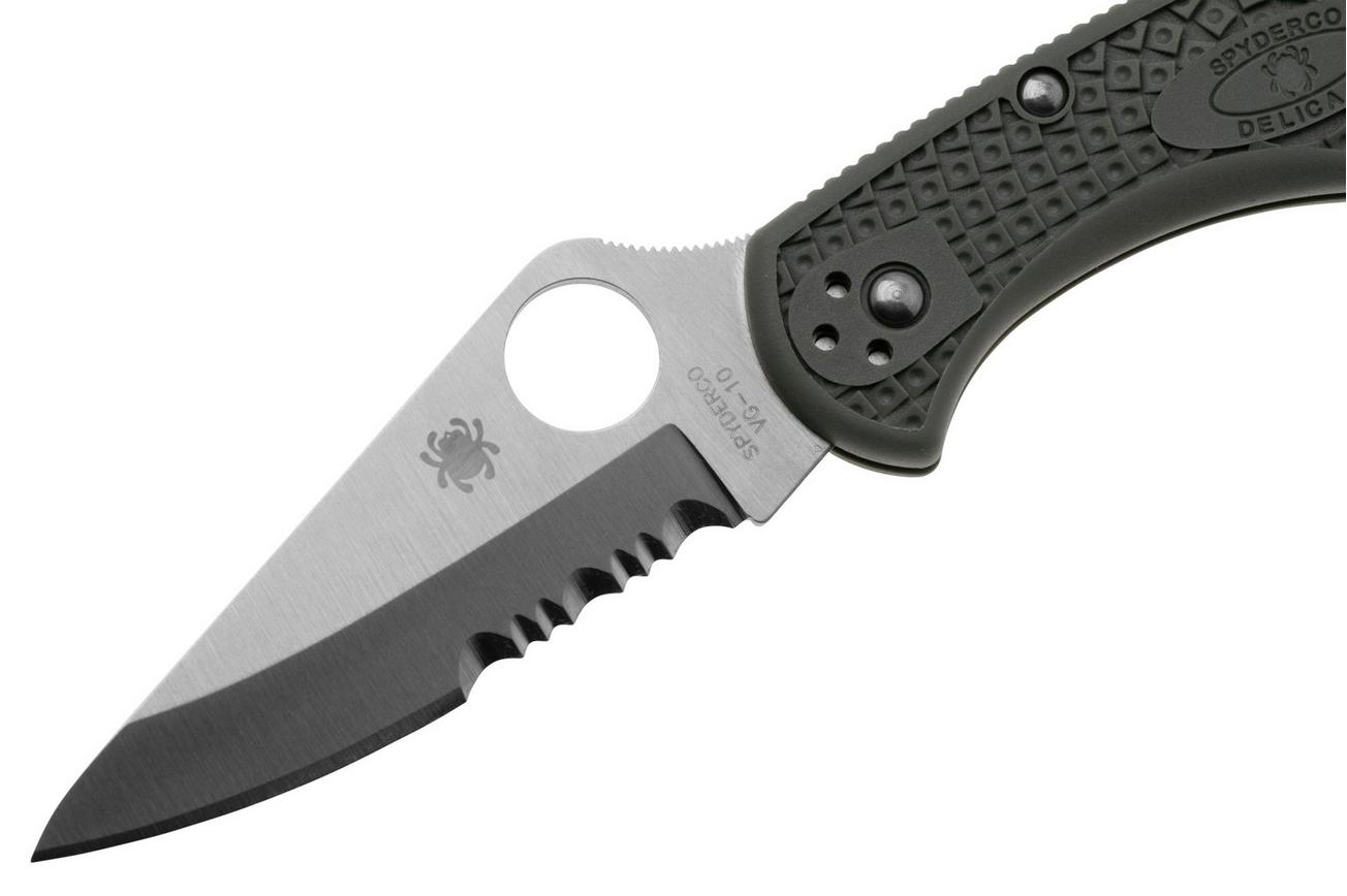 Spyderco Delica 4 Lightweight C11PSFG Foliage Green FRN, partly serrated zakmes