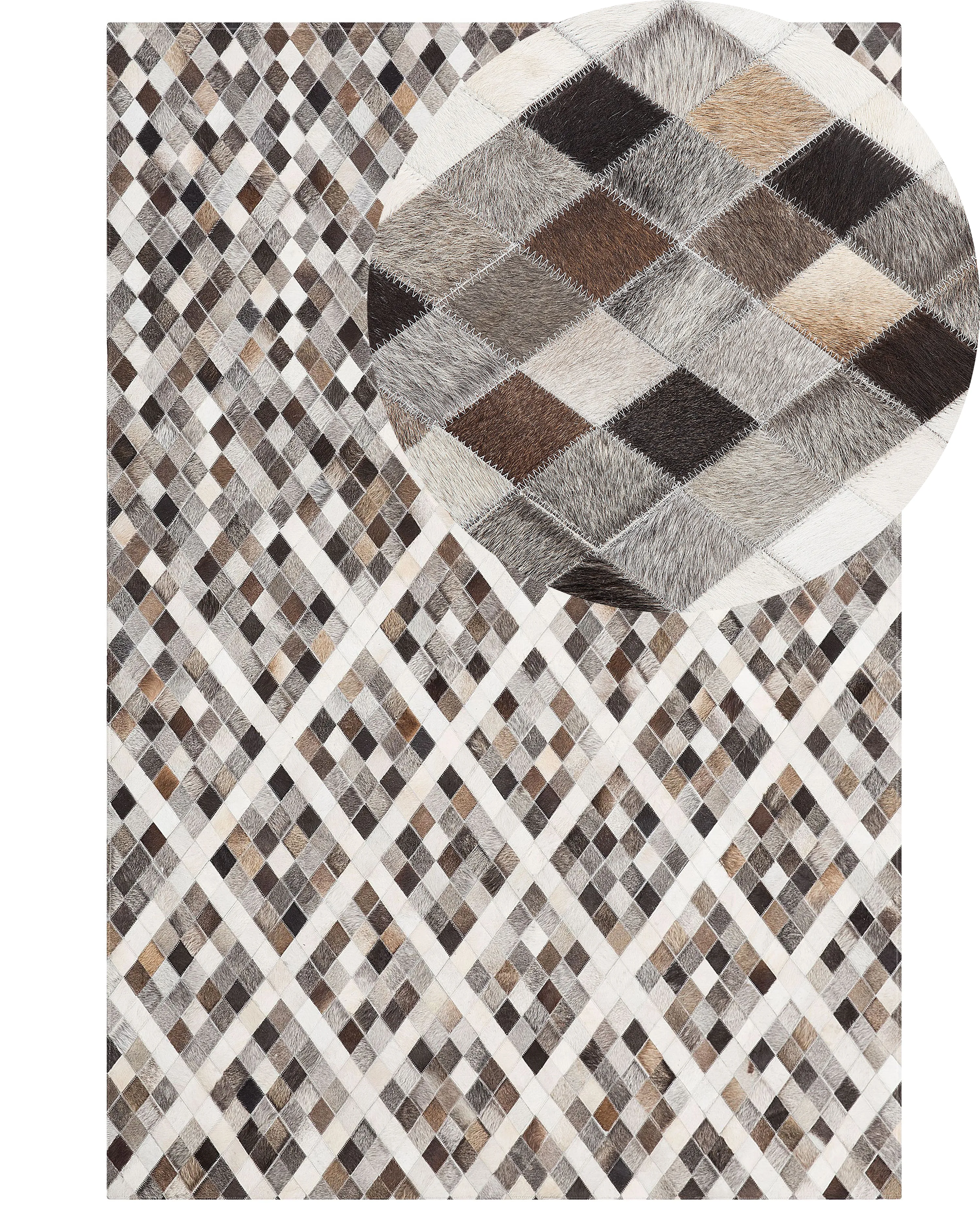 Vloerkleed AKDERE Bruin 160 x 230 cm Leer