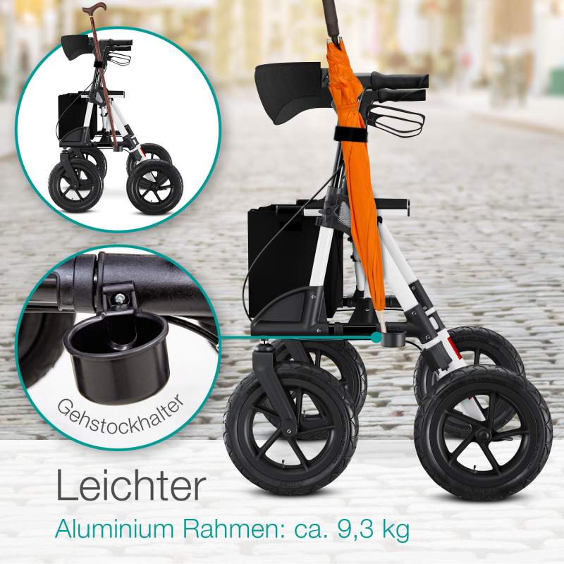 aktivshop Outdoor Rollator mit Luftbereifung Komfort