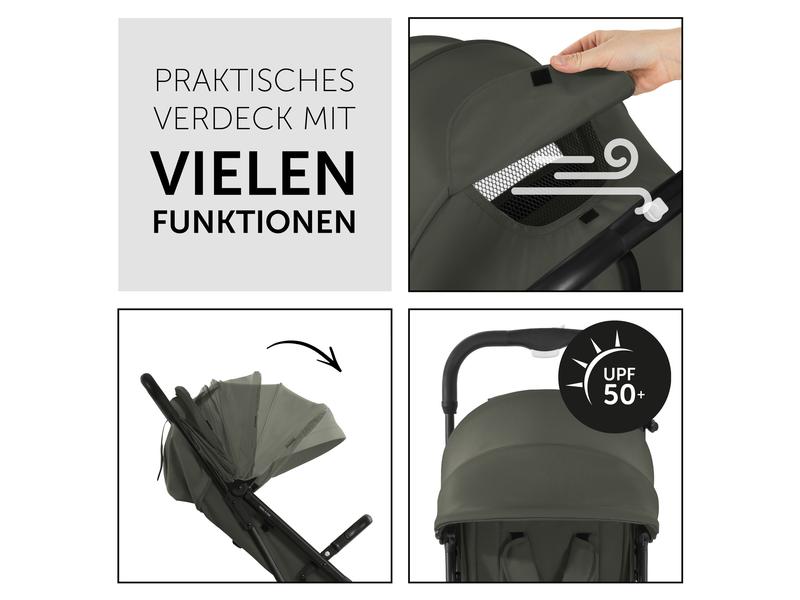 Hauck Buggy Travel N Care Dark Olive Handlicher, kompakt verstaubarer Kinderwagen