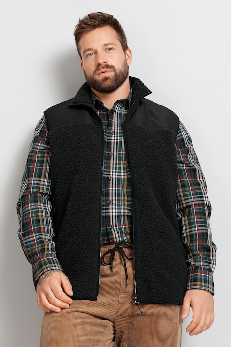 Boston Park Teddyfleece-Weste, Stehkragen, Nylon-Besatz, bis 74