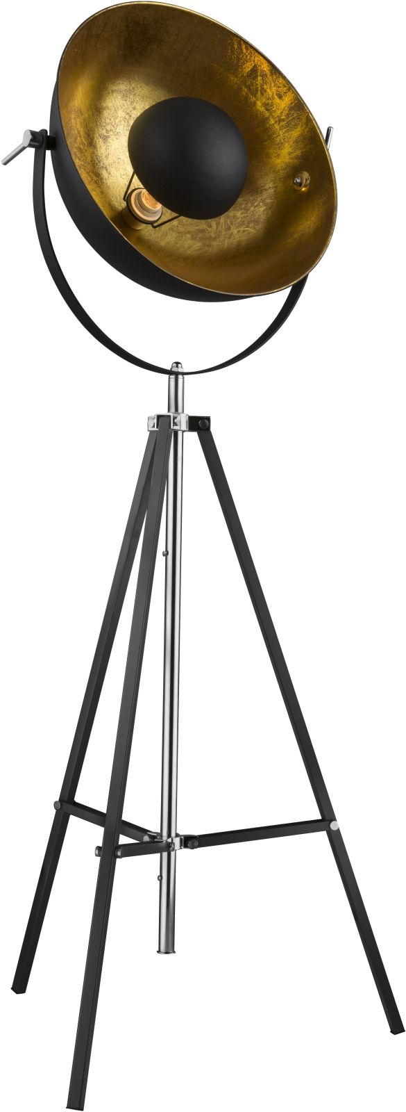 Stehleuchte - schwarz-gold - höhenverstellbar - 180 cm