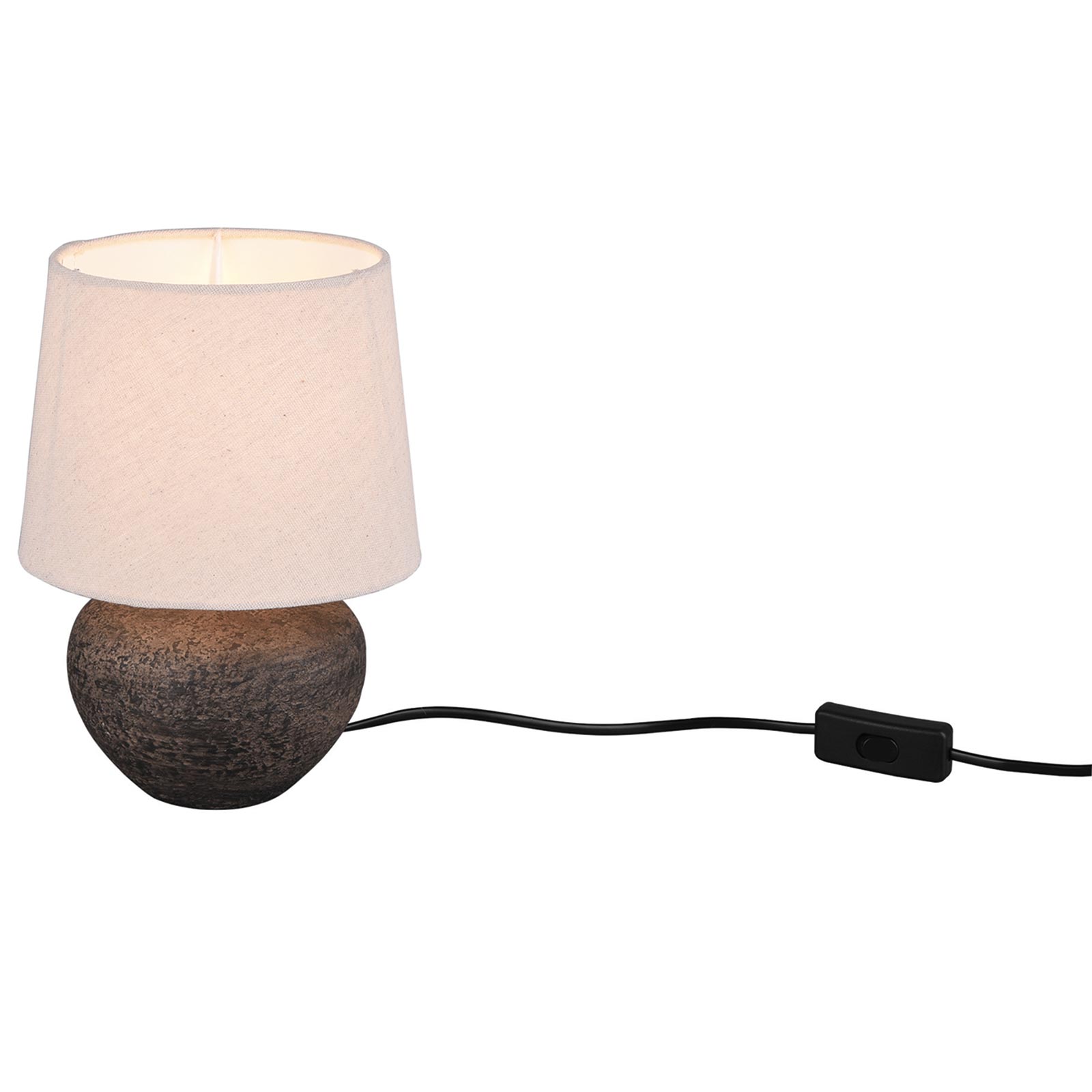 Tischlampe - creme-braun - Keramikfuß