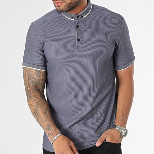 Polo Manches Courtes Gris Anthracite