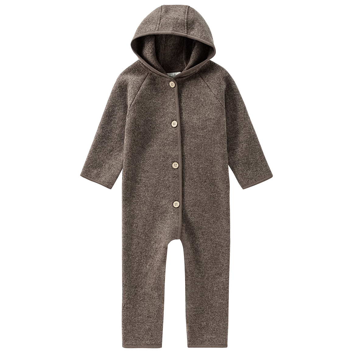 Topomini Pure Collection Baby Wollwalk-Overall mit Umschlagbündchen braun
