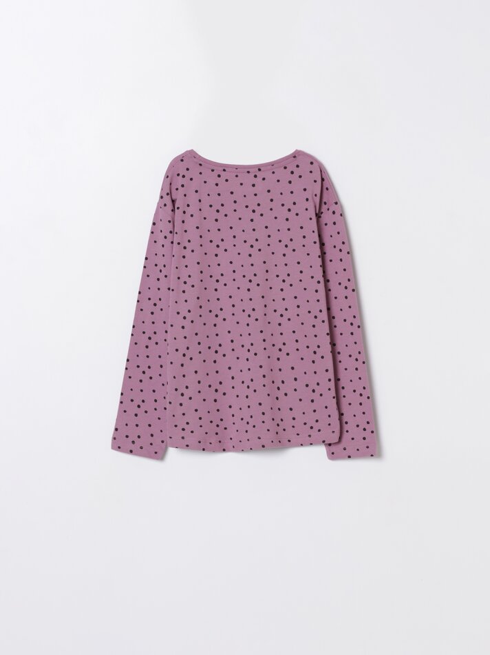 Conjunto com 2 camisetas de manga comprida lisas e estampadas - Pretas