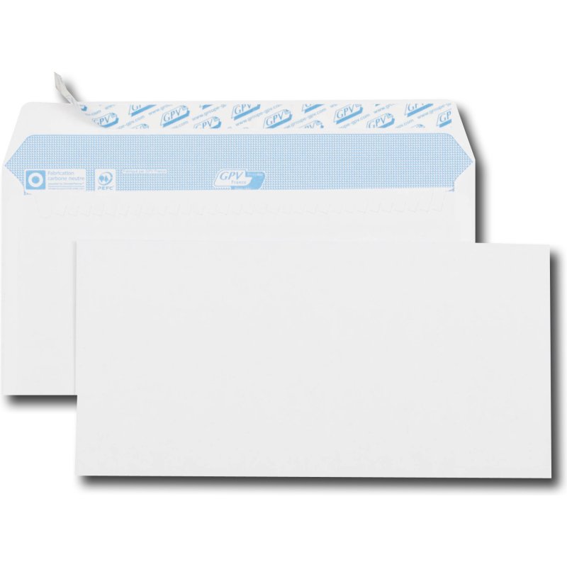 Enveloppe 110 x 220 GPV 90 g sans fenêtre - Boîte de 500