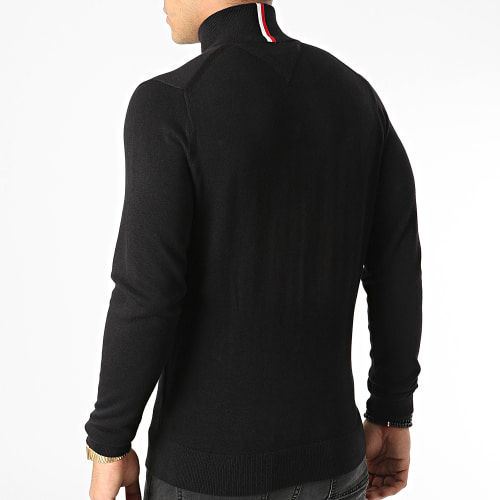 Pull Col Zippé Pima 8049 Noir
