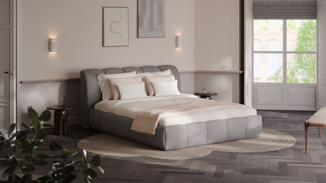 Bed Dune - Bold bouclé grey