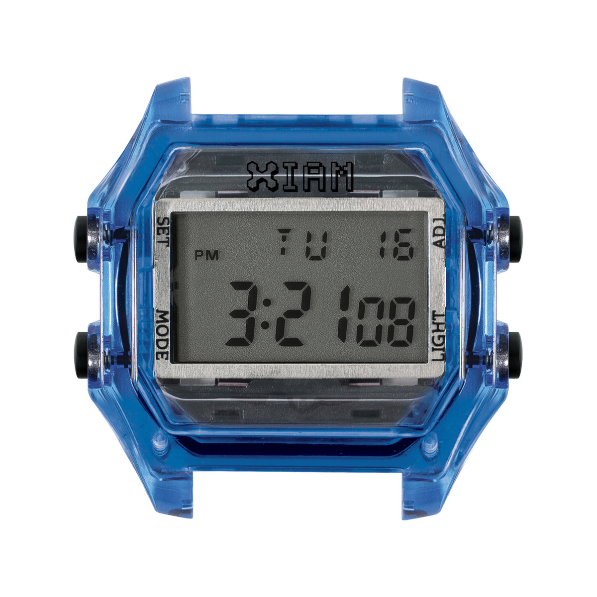 Boîte de montre IAM large polycarbonate bleu