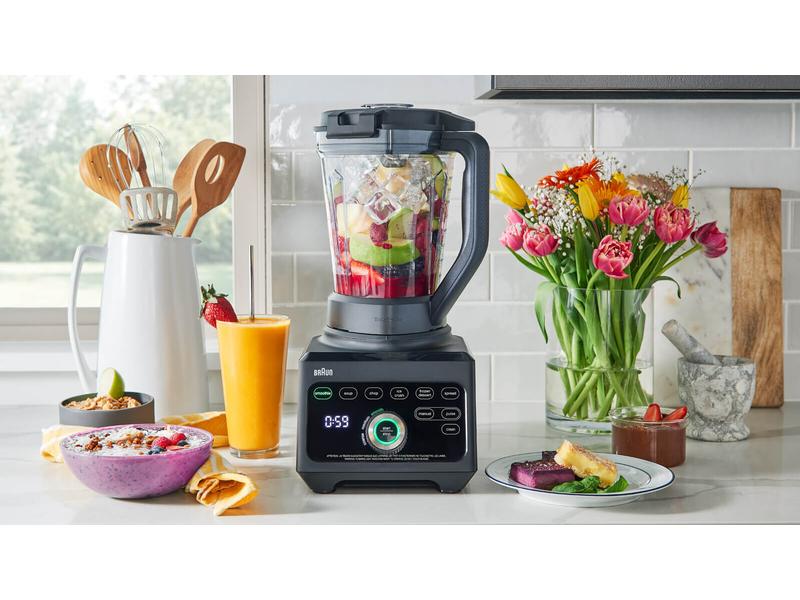 Braun Standmixer PowerBlend 9 JB 9040, Schwarz Standmixer mit 18 Programmen