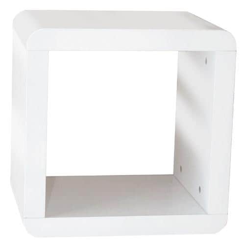 Prana - 1x1 Würfel, Regal, Beistelltisch mit abgerundeten Kanten, hochglanz, Weiss