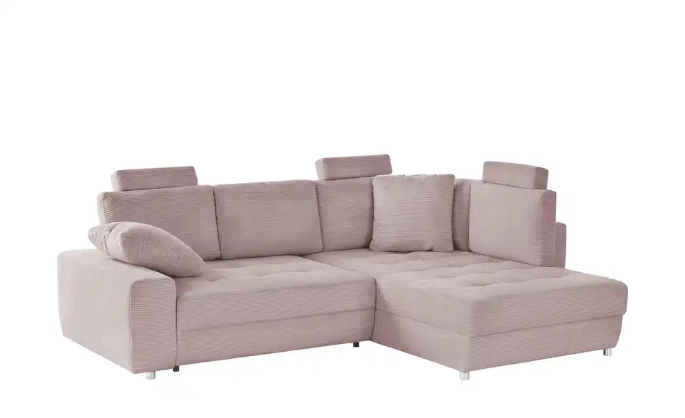 Ecksofa Arissa de Luxe Rosa rechts Cordstoff