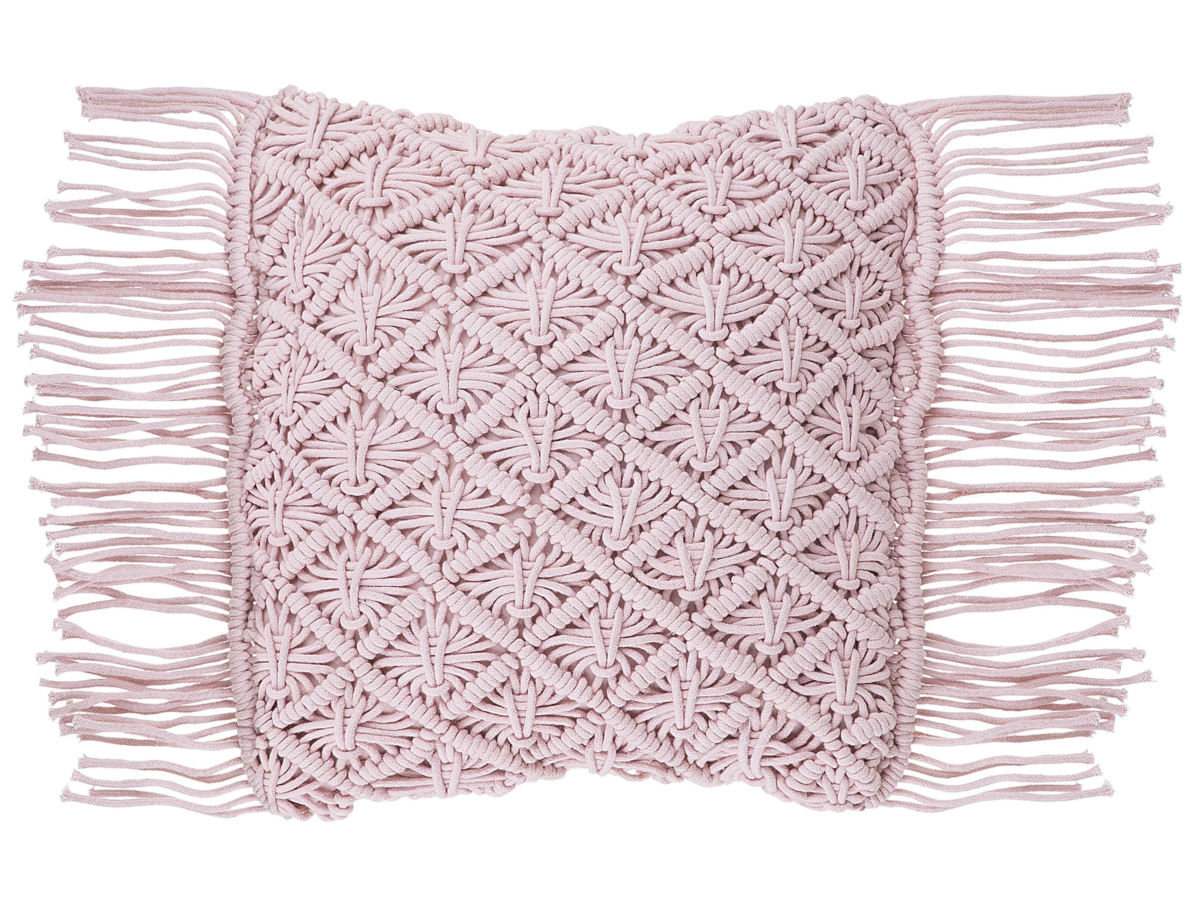 Sierkussen YANIKLAR Katoen 40 x 40 cm Roze geometrisch patroon