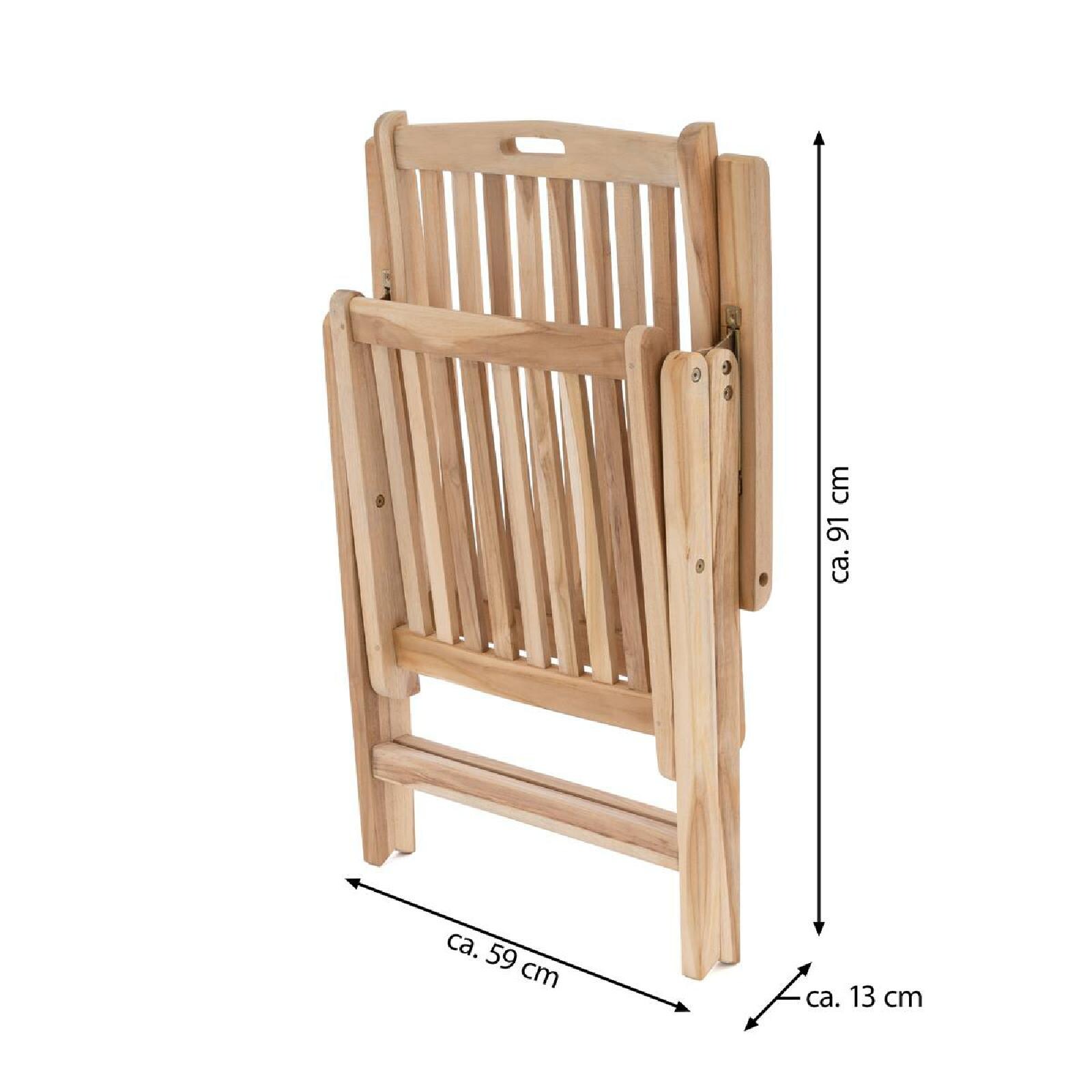 VCM Gartenstuhl Hochlehner Klappstuhl Holz Teak Outdoor