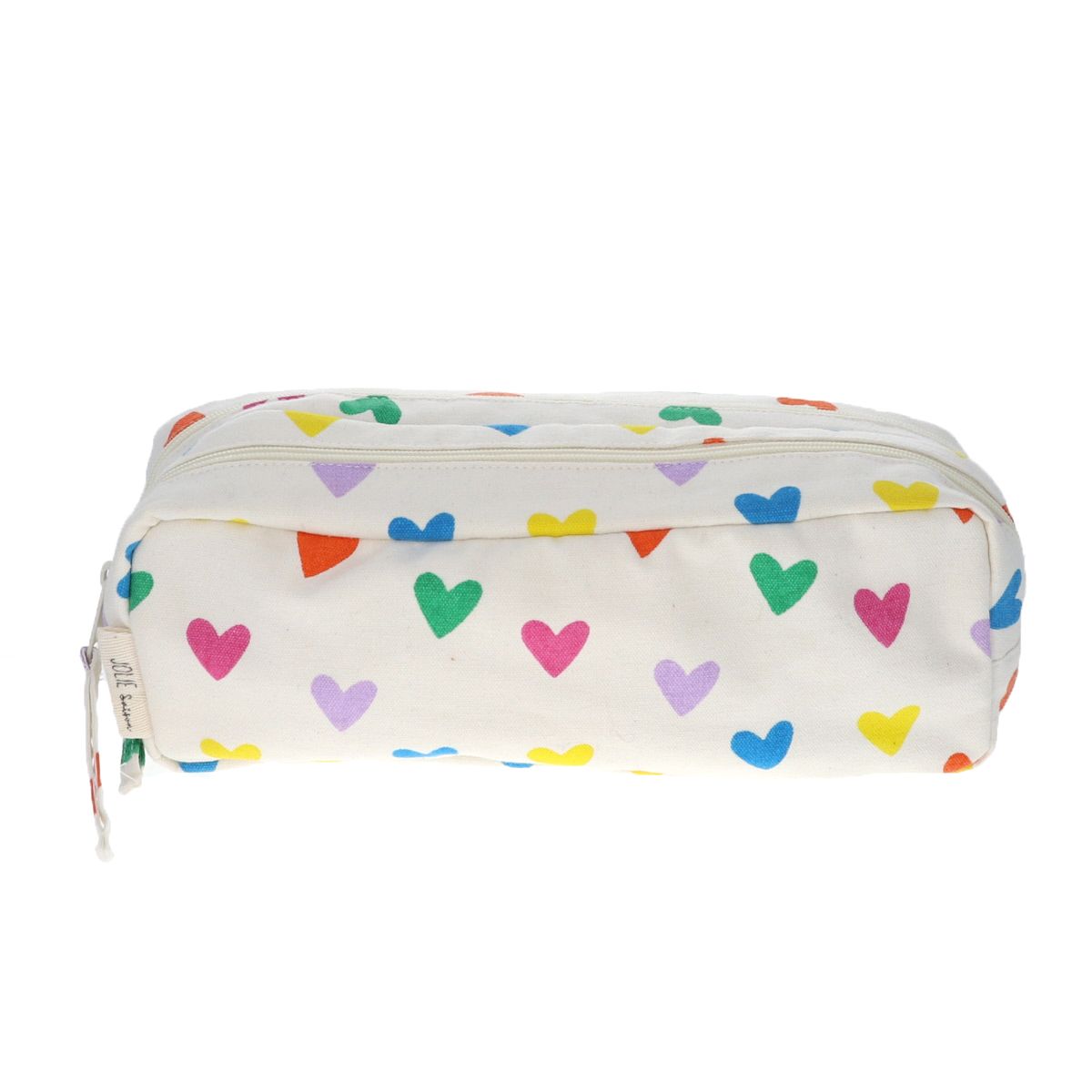 Trousse double zip multicœurs  Jolie saison